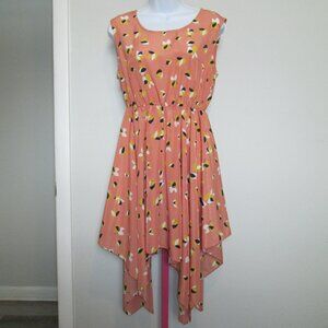 🌸🪶☮️ Angie Y2K Asymmetrical Dress Peach Sz M NWT